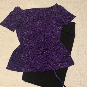 Purple dress top with pattern print